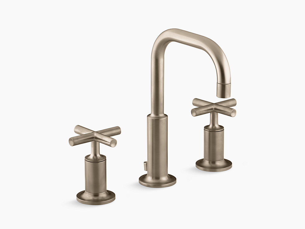 Kohler - Purist™  Widespread bathroom sink faucet with Cross handles, 1.2 gpm